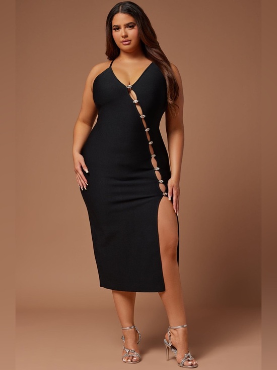 Fashion Nova Dresses & Skirts - Fashion Nova Elsa Bandage Midi Dress - Black